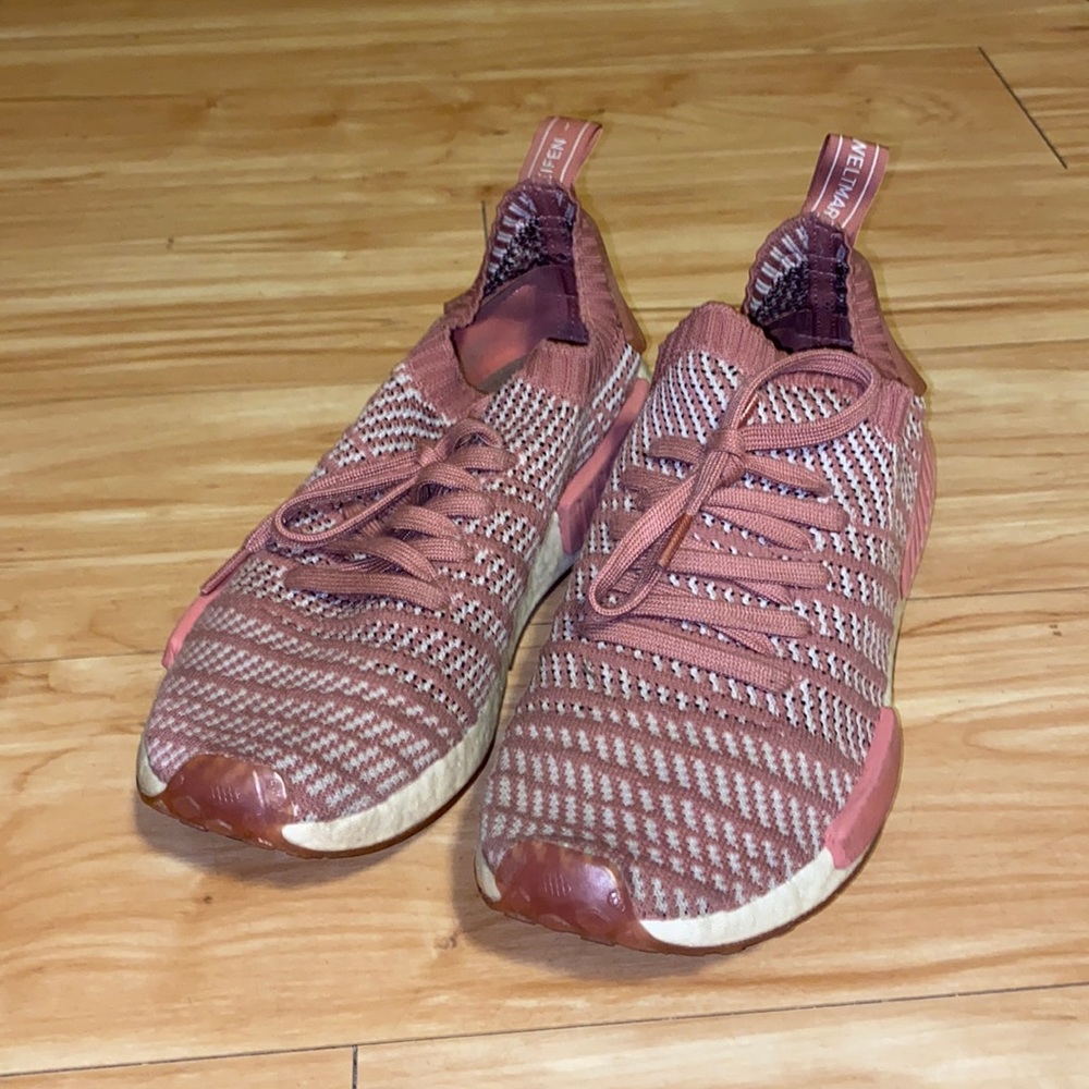 Adidas boost white and pink shoes